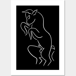 Bull Drawing Artwork Posters and Art